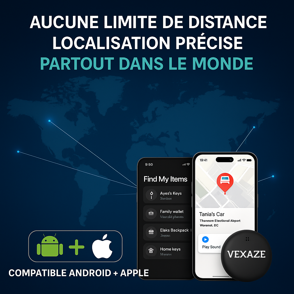 GP90 - Tracker GPS précis sans abonnement (Android/Apple)