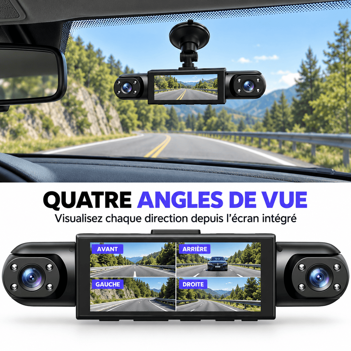 My Store Dashcam 4 Canaux 360° 1080p avec Vision Nocturne