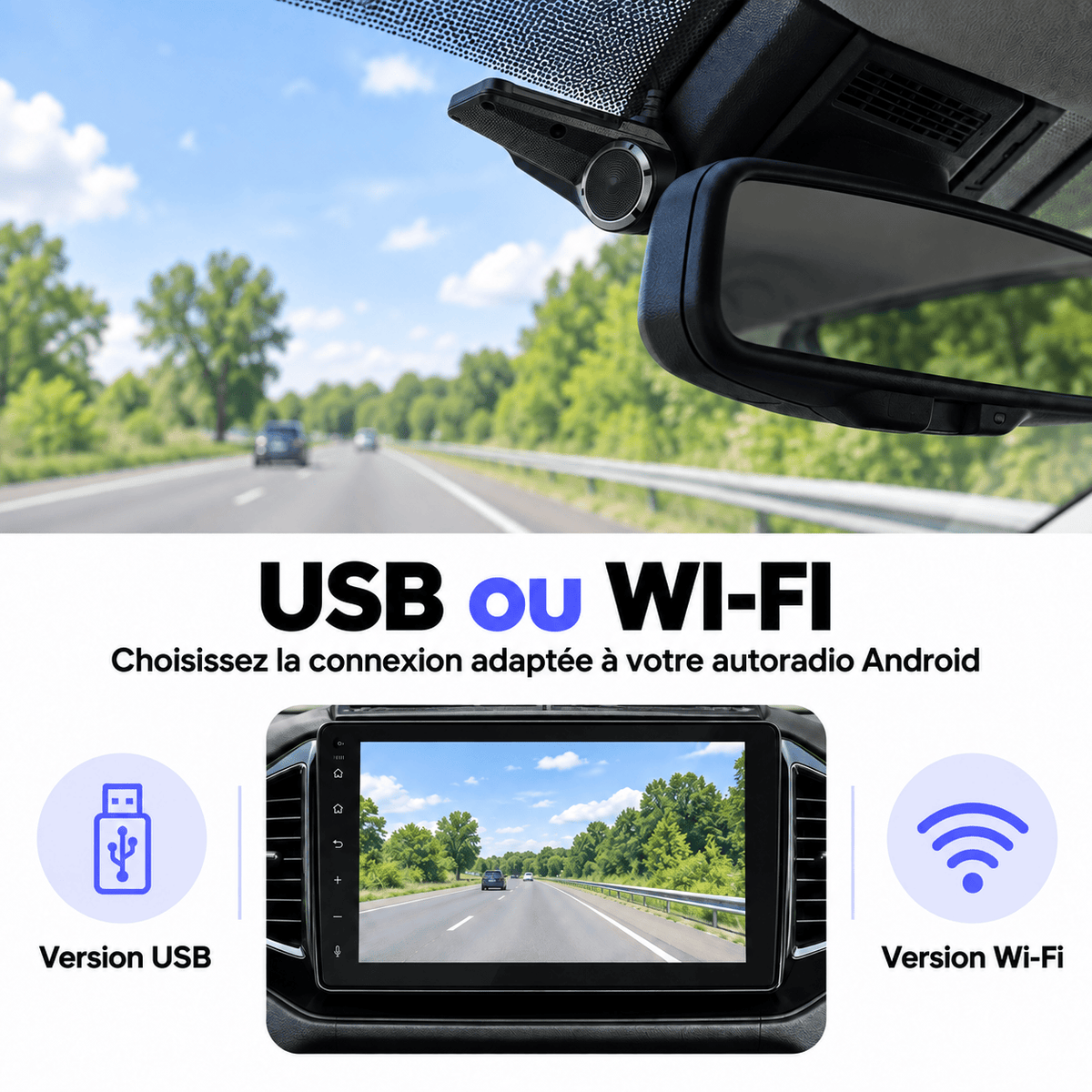 Vexaze Caméra DVR USB pour Autoradio Android