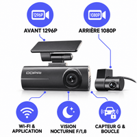 Vexaze Dashcam DDPAI N1 Dual 1296p – Avant et Arrière