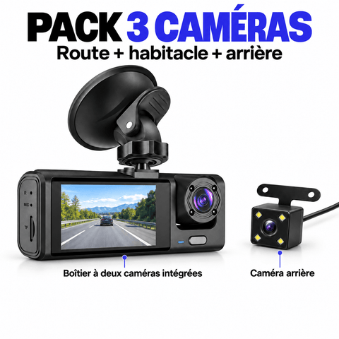 Vexaze Dashcam Double Caméra – Route et Habitacle