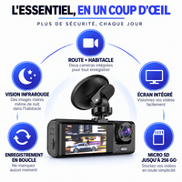 Vexaze Dashcam Double Caméra – Route et Habitacle