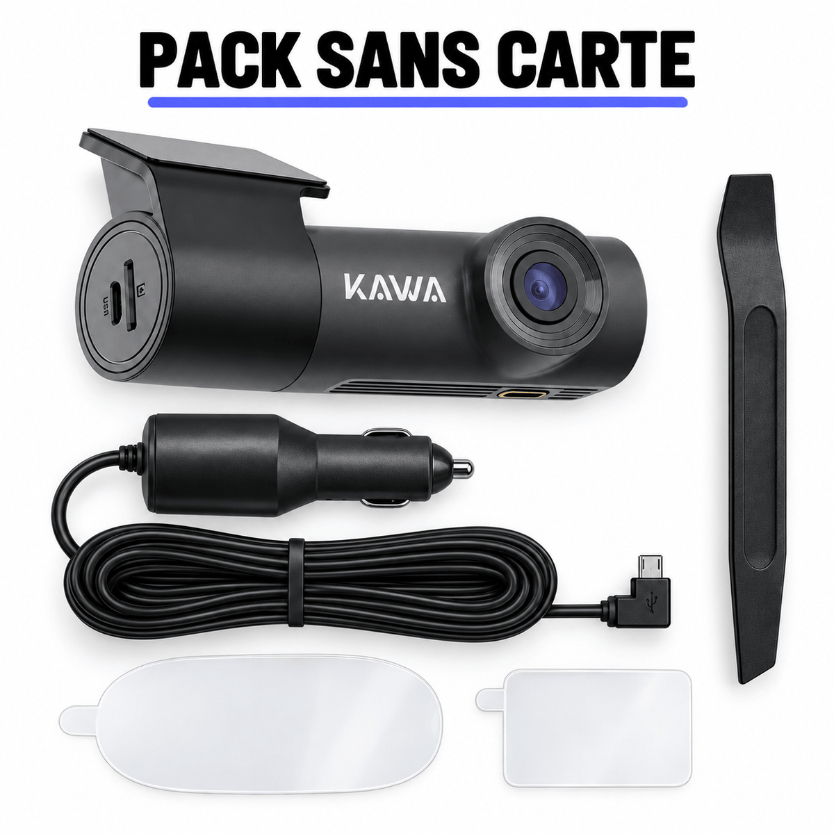 Vexaze Dashcam KAWA D5 2K Wi-Fi avec Vision Nocturne