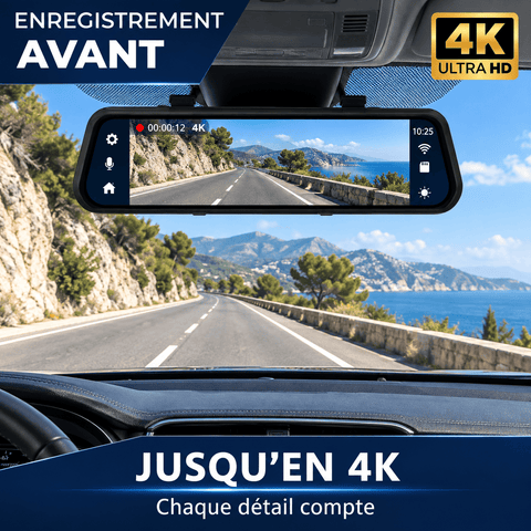 Vexaze Dashcam Rétroviseur 4K 10″ avec CarPlay et Android Auto