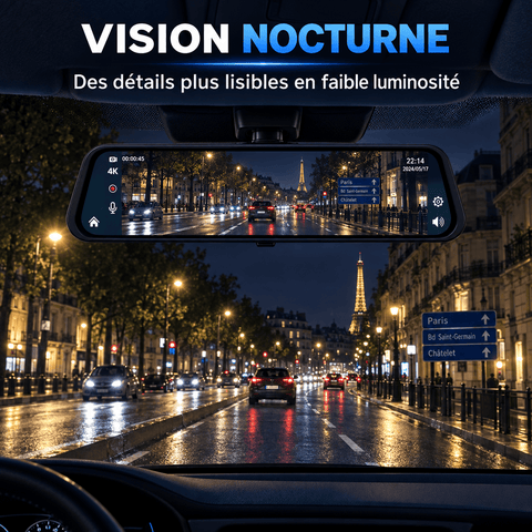 Vexaze Dashcam Rétroviseur 4K 10″ avec CarPlay et Android Auto