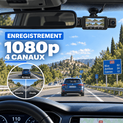 Vexaze Dashcam Wi-Fi 4 Canaux 1080p