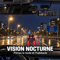 Vexaze Dashcam Wi-Fi Double Caméra 1080p – Route et Habitacle