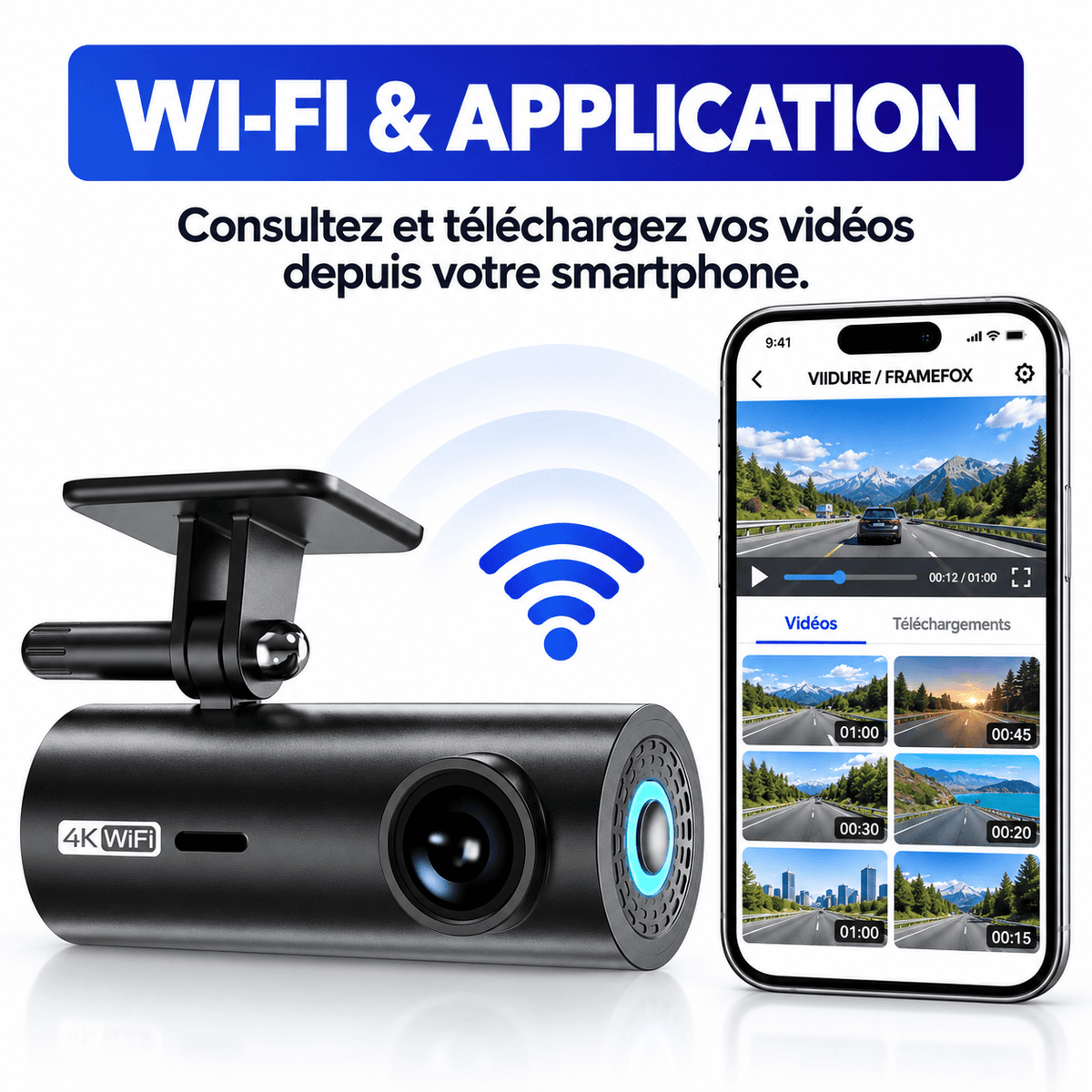 Vexaze Mini Dashcam Wi-Fi 2K/4K