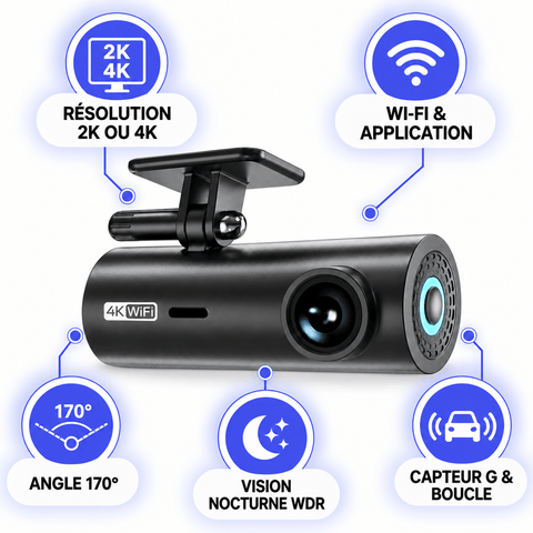 Vexaze Mini Dashcam Wi-Fi 2K/4K